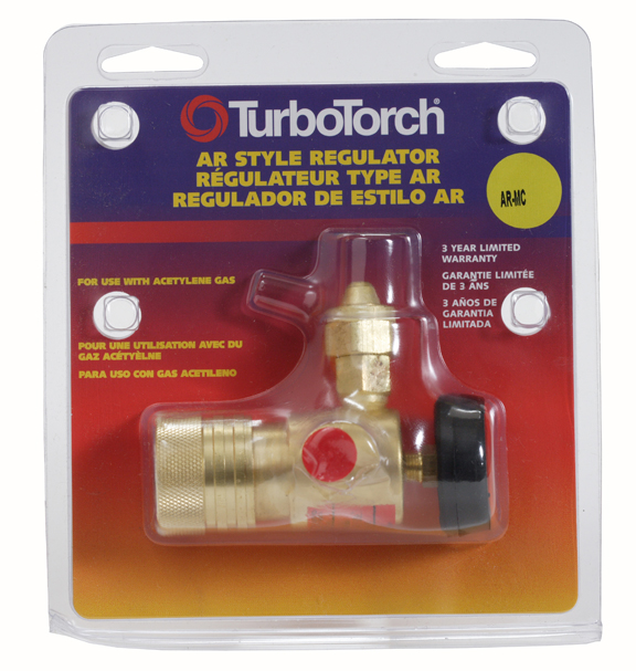 TurboTorch, 0386-0726, Regulator, Single Stage, CGA-200, Acetylene, 0 - 15 psig, 2 1/2 in Gauge