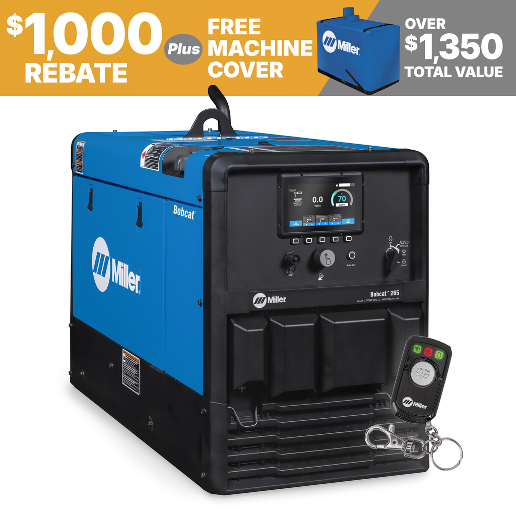 Miller Electric, 907826003, Engine-Driven Welder, 265 A Max, Gasoline, 11 gal Tank, Remote Start/Stop