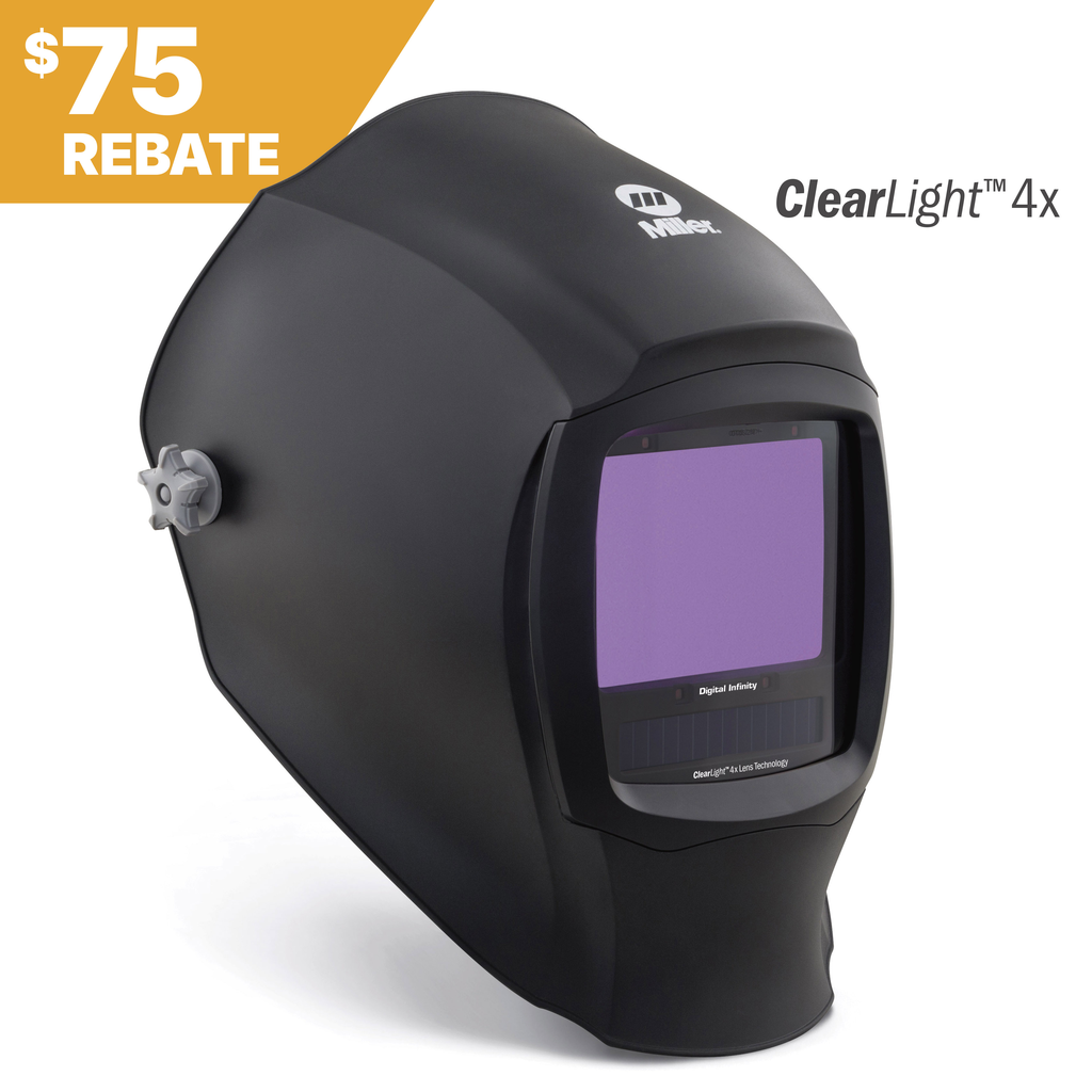 Miller Electric, 296786, Welding Helmet, Variable Shade 8-13; 4 Arc Sensors; 13.4 in Viewing Field; Nylon