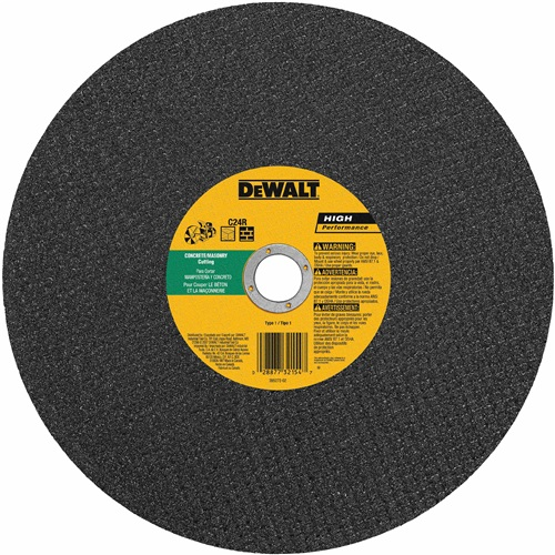 DEWALT, DW8024, Cutting Wheel, 14 in; 1 in Arbor; Silicon Carbide; Max 5500 rpm; Pack of 10