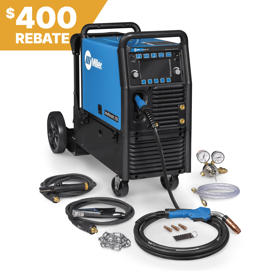 Miller Electric, 951767, Multiprocess Welder, 350 A Max, 208-575 V, MIG; Stick; TIG, EZ-Latch Running Gear
