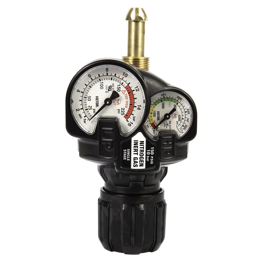 Victor, 0781-3609, Inert Gas Regulator, Single Stage, 5 - 150 psig, 2 1/2 in Gauge, CGA-580