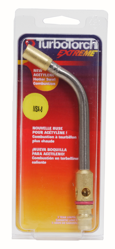 TurboTorch, 0386-0365, Replacement Tip, MSA-8, 3/8 in, Soft Solder; 3/4 in - 3 in, 5.8 @ 14 PSI
