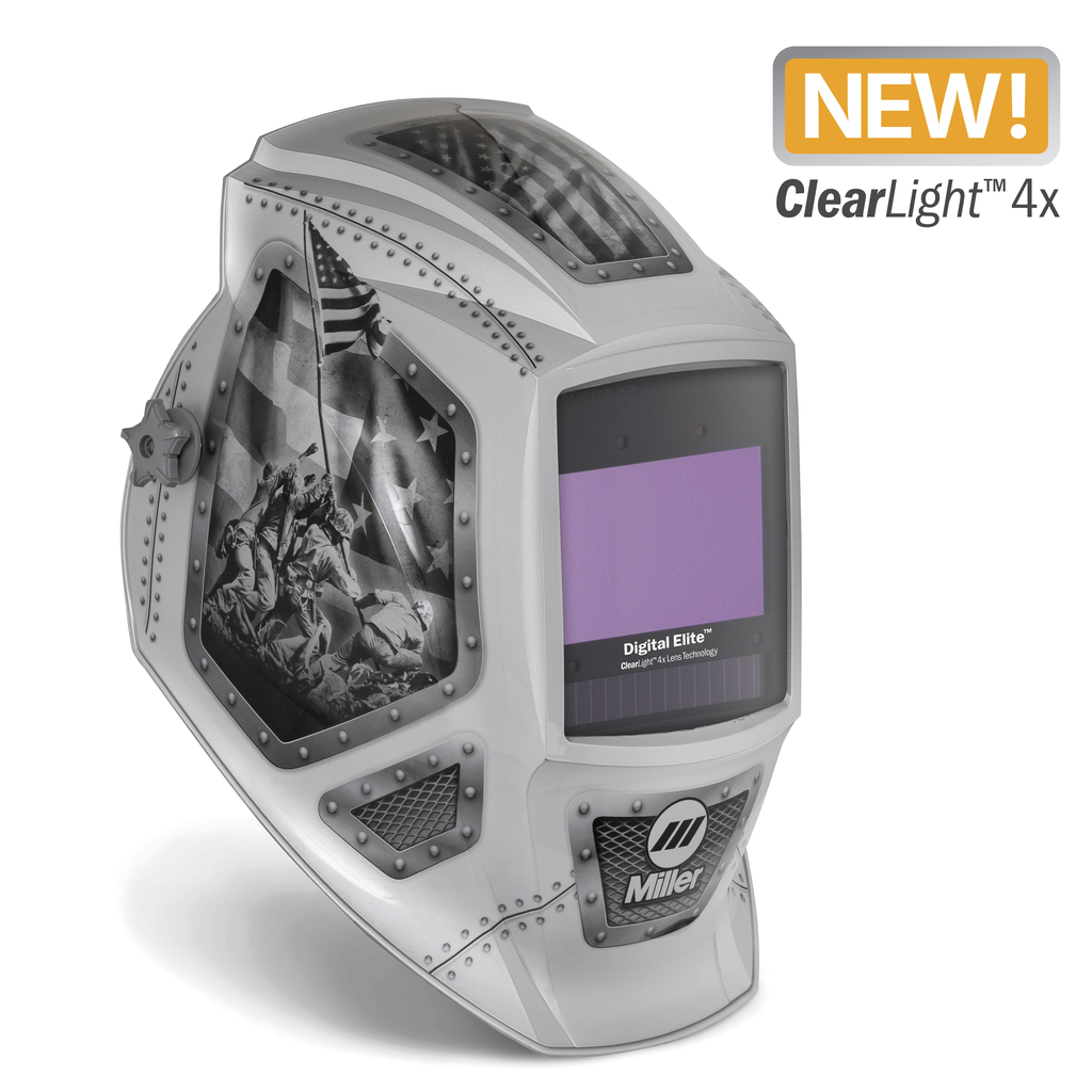 Miller Electric, 299617, Welding Helmet, ClearLight 4x, Variable Shade 8-13, 4 Arc Sensors, Nylon Shell, Grind/Weld/Cut/X-Mode