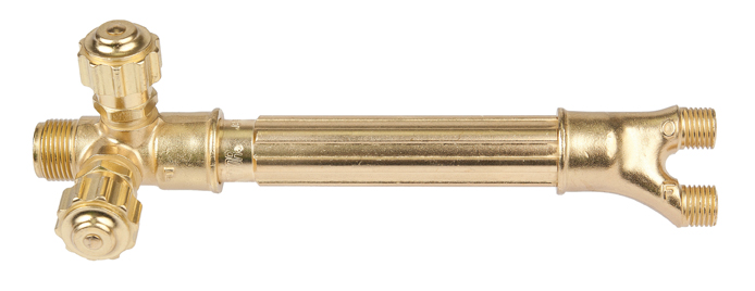 Victor, 0382-0127, Torch Handle, 6 in; Light Duty, Brass, "A" Hose, CGA 021/022
