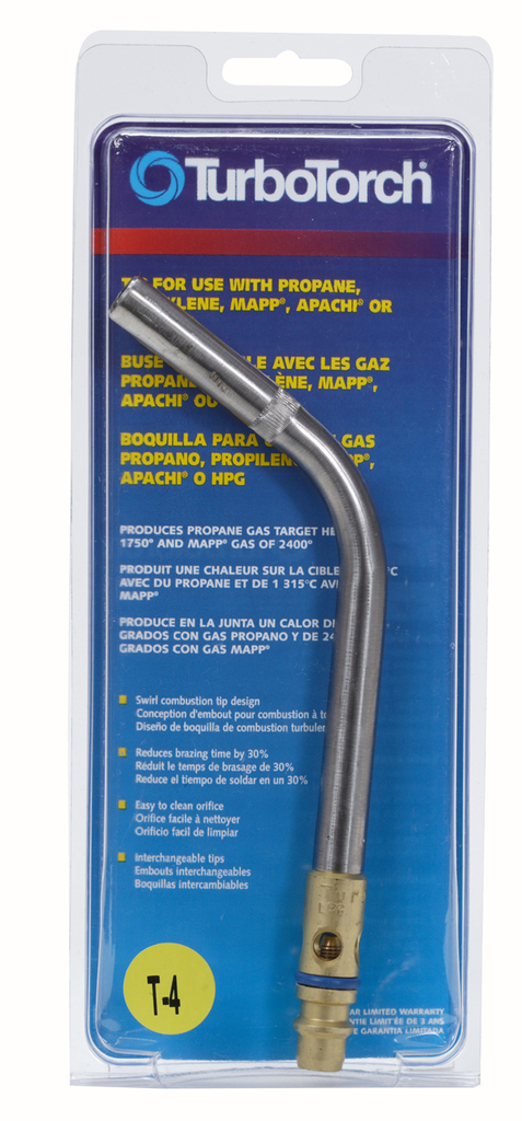 TurboTorch, 0386-0152, Replacement Tip, T Series; 1/2 in; Propane: 24 psi, 0.39 cfh | MAP-Pro: 42 psi, 0.48 cfh