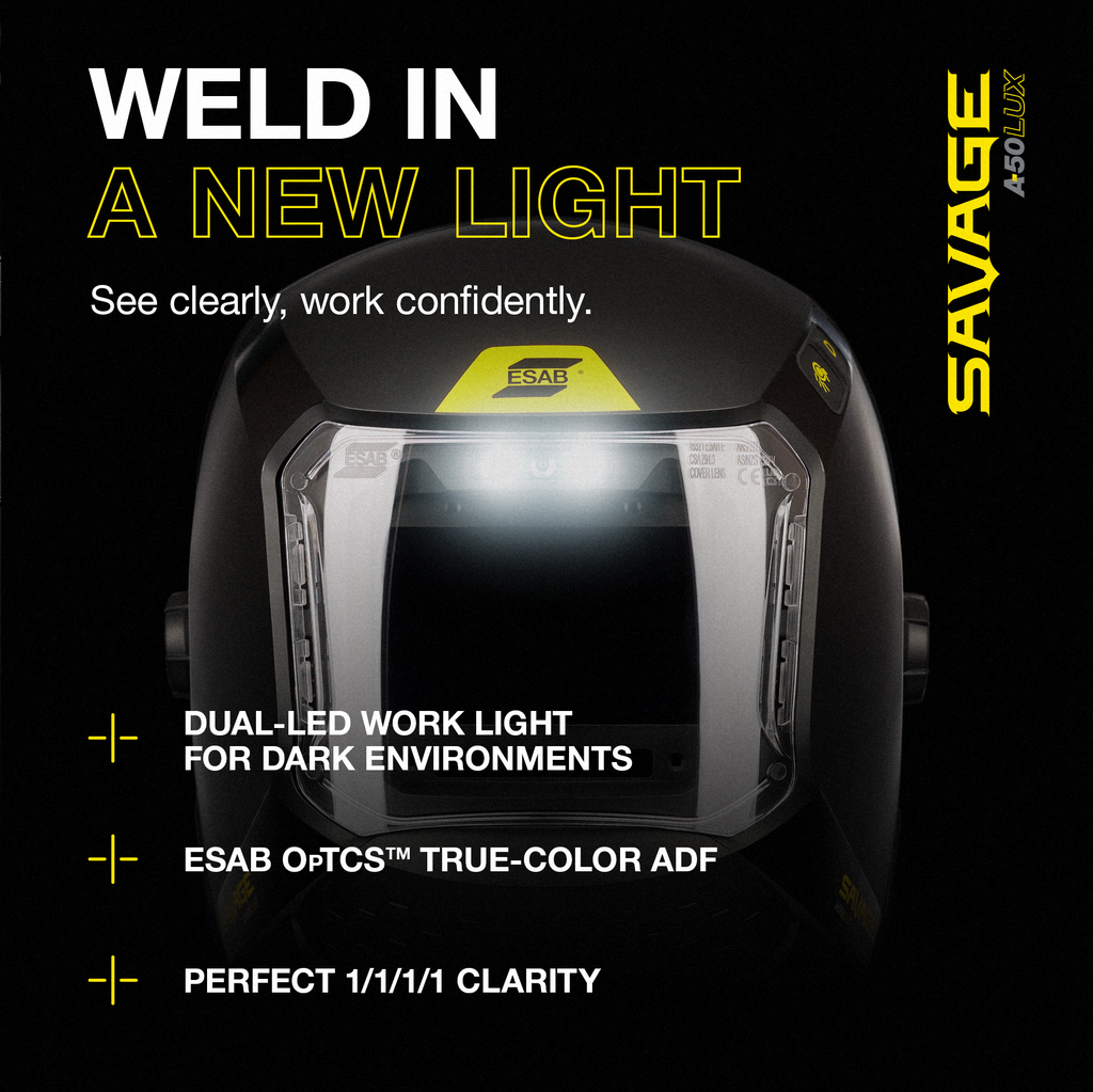 ESAB, 0700500950, Welding Helmet, Shade 3/5 13, 100 x 60 mm Viewing Area, 4 Arc Sensors, OpTCS True-Color Technology