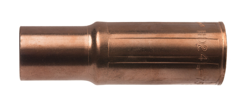 Tweco, 12401202, MIG Nozzle, 3.21 in Length, 0.75 in Bore, Recessed Tip, Heavy-Duty, 450 A