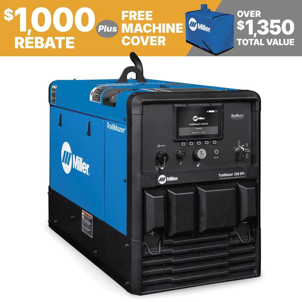Miller Electric, 907832001, Engine-Driven Welder, 330 A at 30 V, Kohler Engine, 11 Gal Fuel Tank