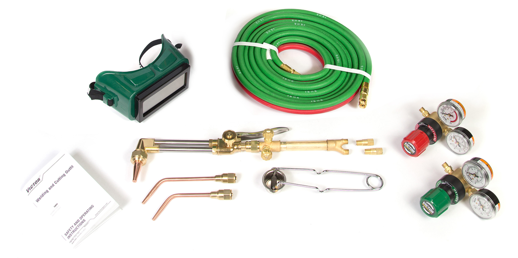 Victor, 0384-0979, Light Duty Outfit, G150 Series, Acetylene, Cutting; Welding, Includes Regulators; Hose; Goggles