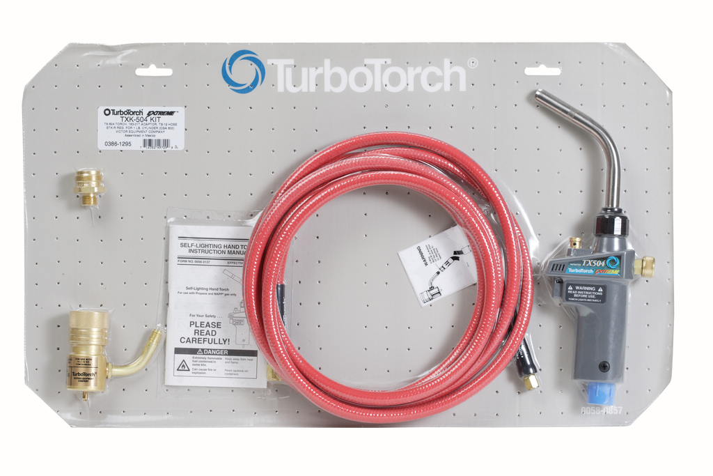 TurboTorch, 0386-1295, Self Lighting Torch, Hose 12 ft, Tip Length 4.5 in, Fuel Gas MAP-PRO/Propane