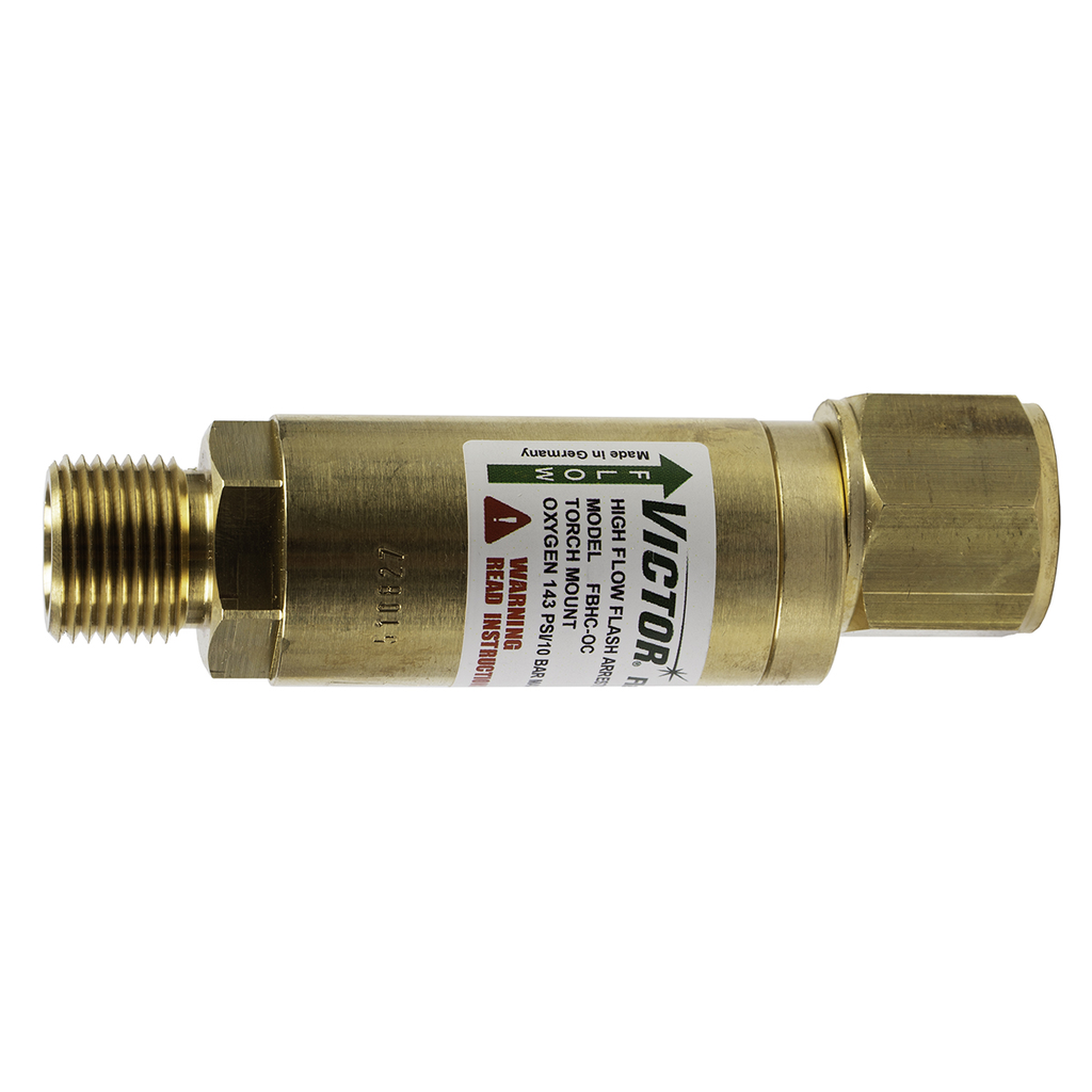 Victor, 0657-0077, Flashback Arrestor, 7/8"-14 RH (CGA 024), 1.5 x 5 x 1.5, High Flow