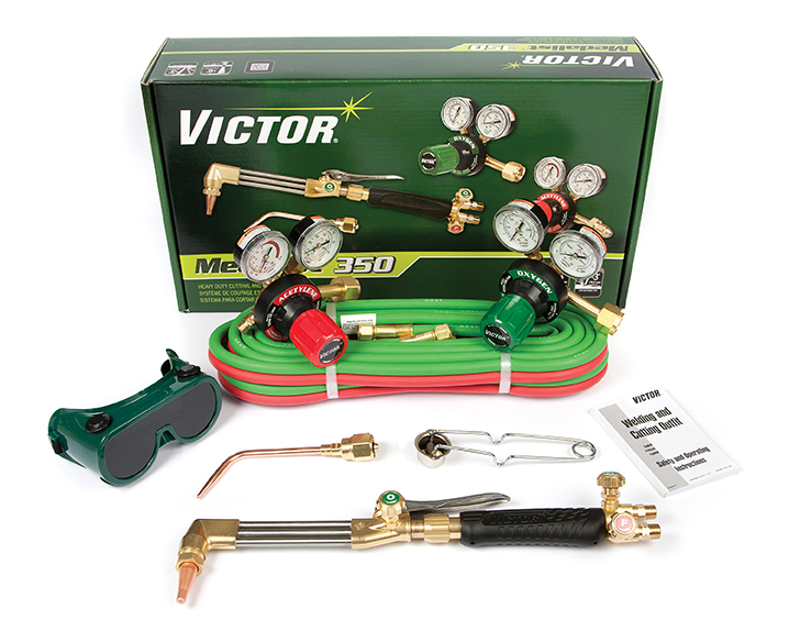 Victor, 0384-2692, Cutting/Heating Outfit, Model G350AF, Propane/Natural Gas, Cuts up to 3/8 in, Includes CA411-1
