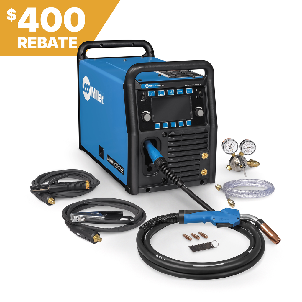 Miller Electric, 907728, Multiprocess Welder, 350 A Max, 800 IPM Max Wire Feed Speed, MIG/TIG/Stick/Flux-Cored, 12 in. Spool