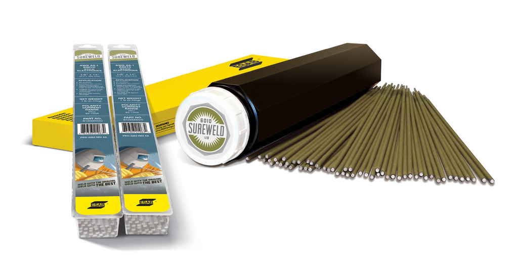 ESAB, 812000152, Stick Electrodes, E6013, 1/8 in, 120-135 Amps, Mild Steel, Plastic Tube