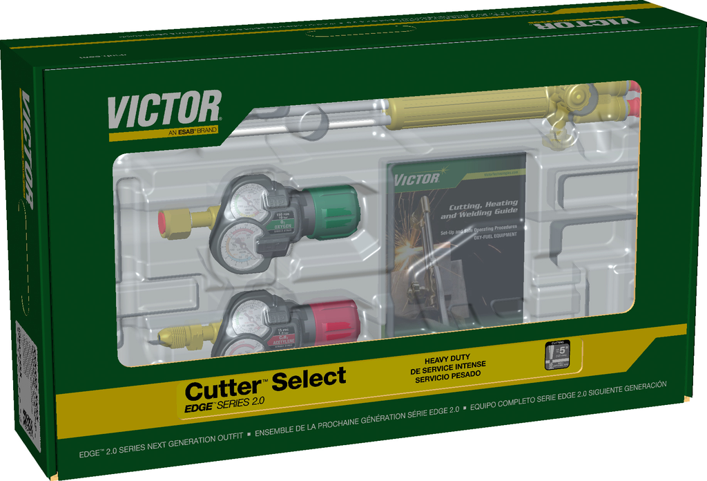 Victor, 0384-2141, Cutting Torch Outfit, ST900FC, Acetylene, Medium Duty, 90 , Includes 540/510 ESS32 Regulators, Torch Handle, Goggles