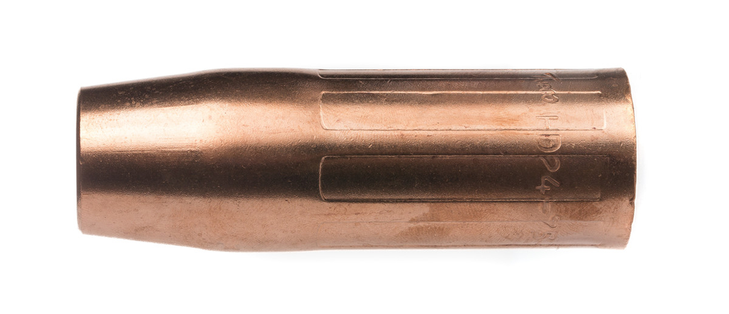 Tweco, 12401242, Slip-On Nozzle, 0.75 in Bore, 3.29 in Length, Recessed Tip, HD24 Series, For 450 A MIG Guns