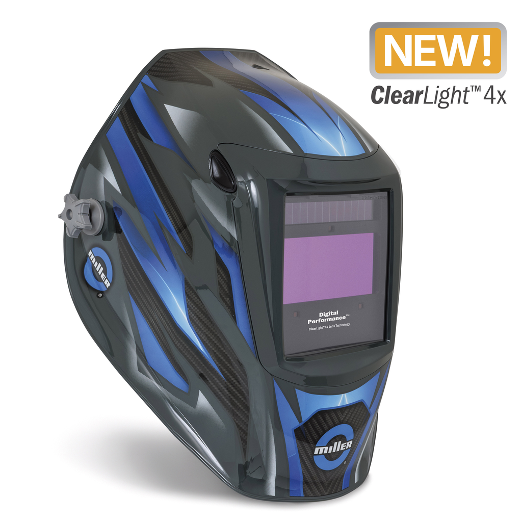 Miller Electric, 299616, Welding Helmet, ClearLight 4x, 2.5; 8-13, Nylon Shell, 3 Arc Sensors