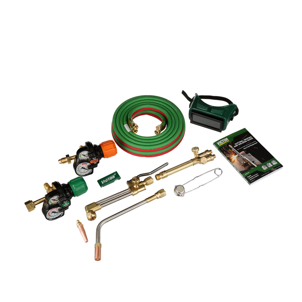 Victor, 0384-2113, Cutting/Heating/Welding Outfit, 90  Torch Head, Propylene, Medium Duty, Includes Regulators and Accessories