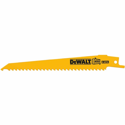DEWALT, DW4802B25, Reciprocating Saw Blades, 6 TPI; Taper; Wood; 6 in; Pack of 25