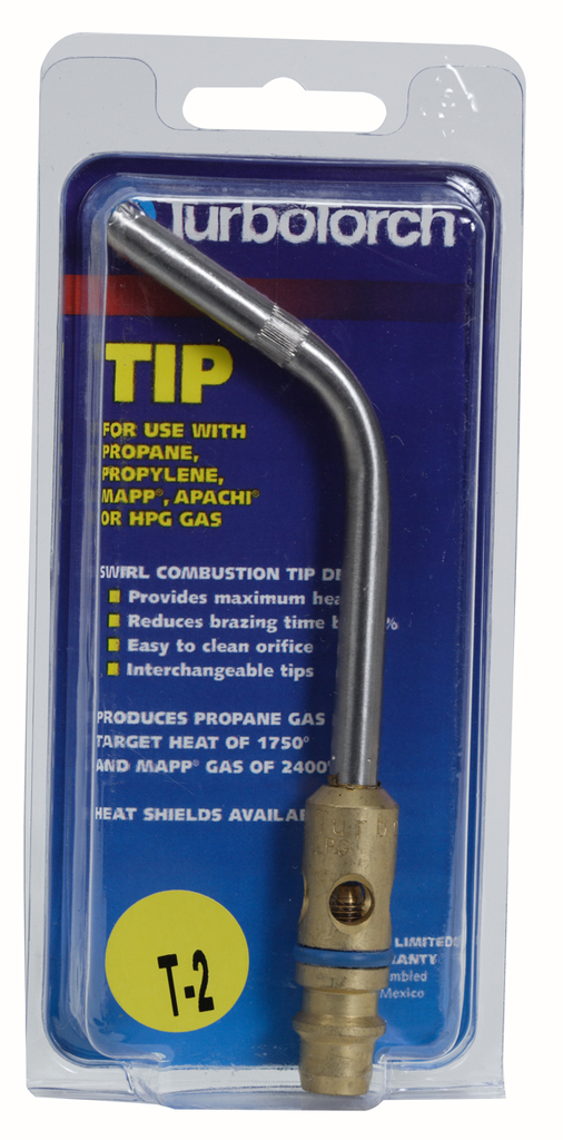 TurboTorch, 0386-0150, Replacement Tip, T-2 Series, 7.8 in Length, Brass, MAP-PRO | Propane