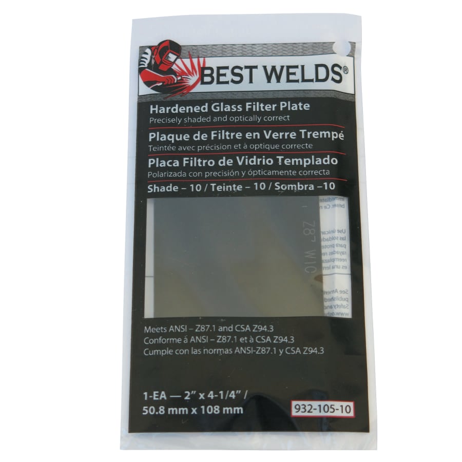 Best Welds Glass Filter Plate 2" x 4-1/4" Shade 10