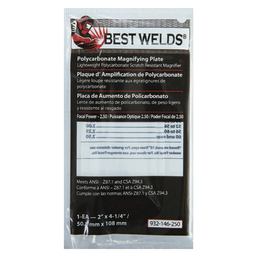 Best Welds Mag Cheater Lens 2" x 4-1/4" Polycarb