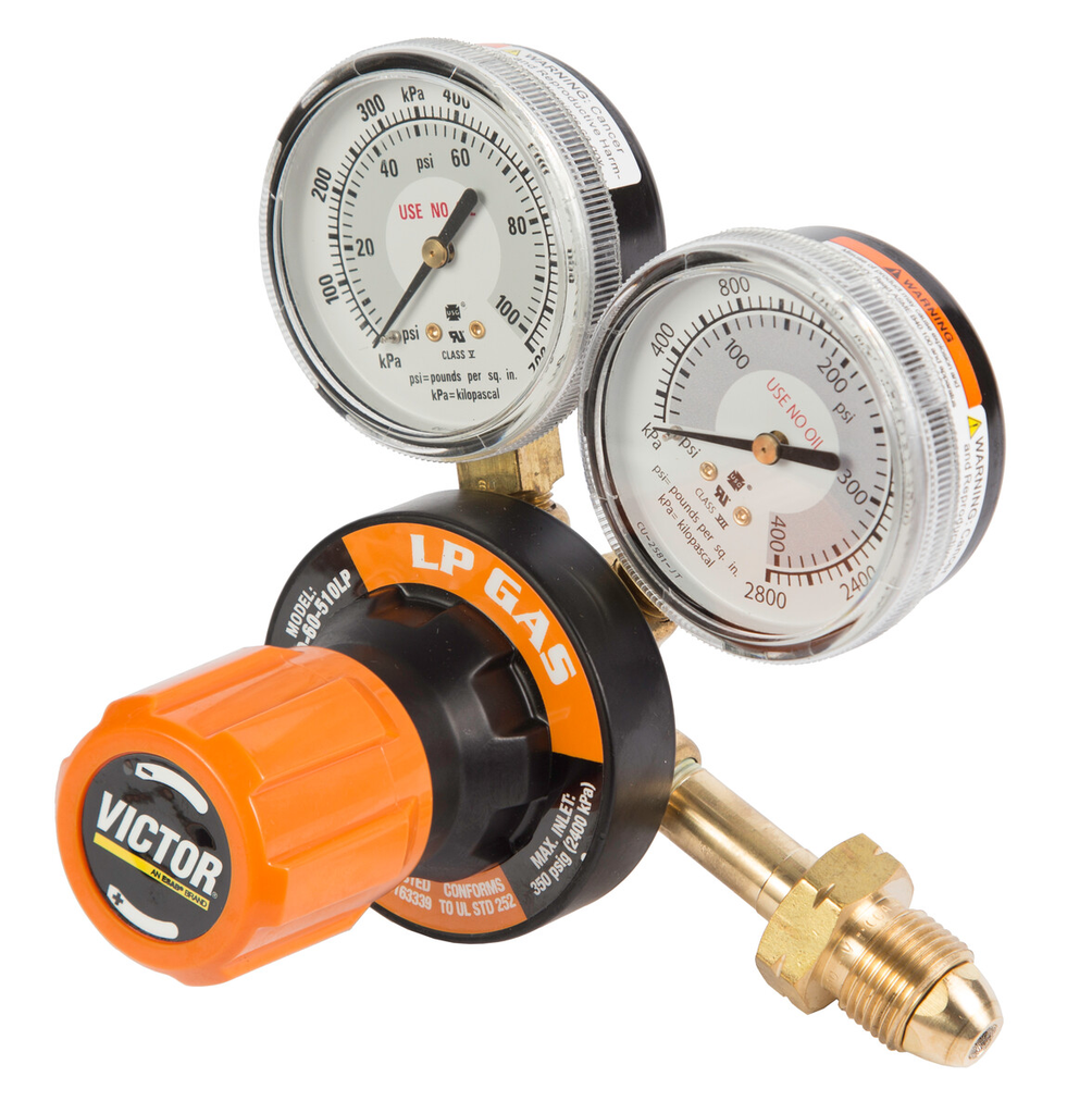 Victor, 0781-9432, Fuel Regulator, Single-Stage, LPG, Heavy Duty, CGA-510LP, 2 1/2 in. Gauge