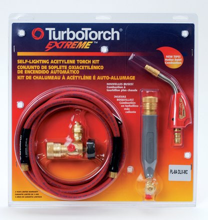 TurboTorch, 0386-0834, Self Lighting Torch Kit, Acetylene; 12 ft Hose, PL-8A Tip, Brazing/Soldering