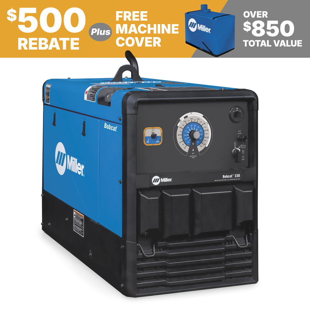 Miller Electric, 907847, Engine-Driven Welder, 11 gal Fuel Tank, 230 A Max DC Amperage, Vanguard Engine, 2400 RPM Idle Speed