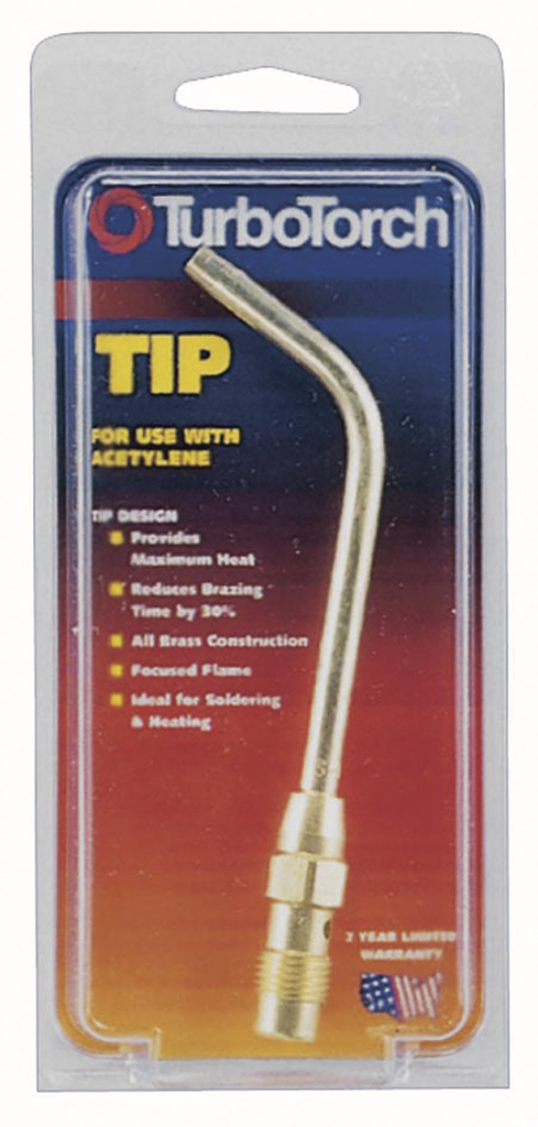TurboTorch, 0386-0112, Replacement Tip, S-3, Brass, 0.051-0.096 M3, Soft Solder, 5-15 PSI