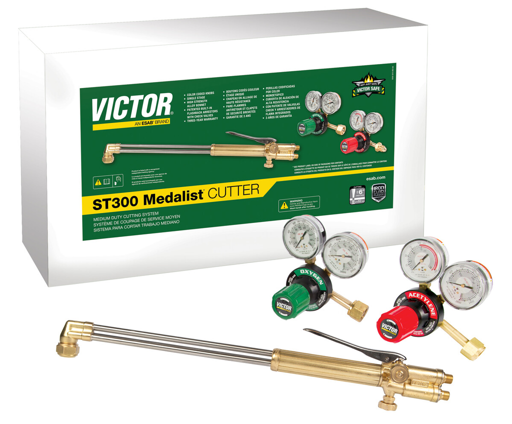 Victor, 0384-2633, Cutting/Welding Outfit, ST 300, 5 in. Cutting Capacity, Medium Duty, Oxygen & Acetylene, 90  Torch Head