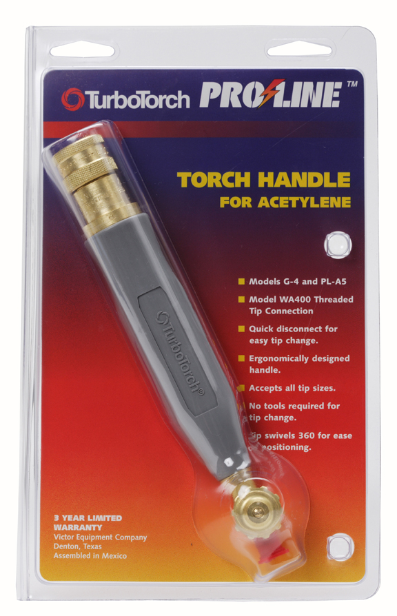 TurboTorch, 0386-0410, Torch Handle, Light Duty, 0.9 in Tip Length, Swirl, Air-Acetylene