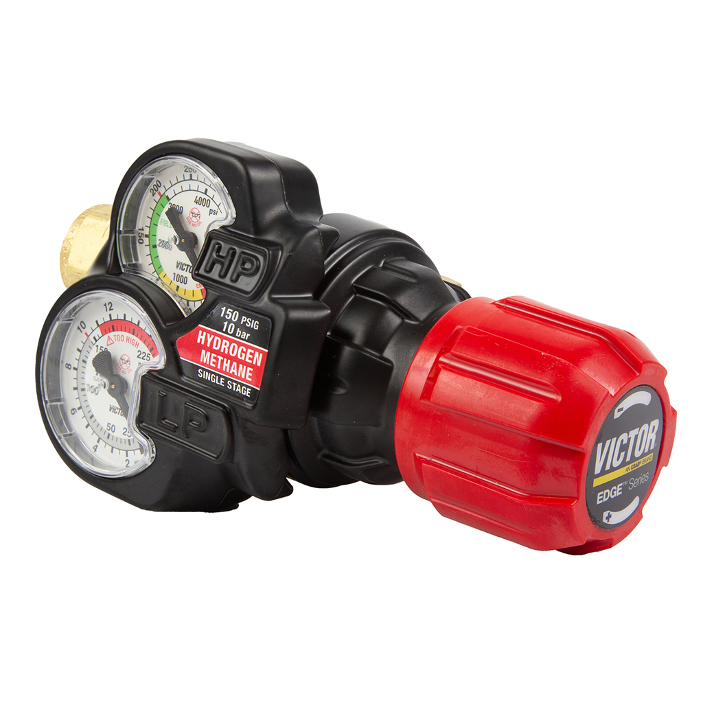 Victor, 0781-3636, Hydrogen Regulator, Single Stage, 2 in. Gauge, 0-150 psig, CGA-350