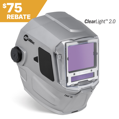 Miller Electric, 287768, Welding Helmet, ClearLight 2.0; Nylon, 4 Arc Sensors, Variable Shade 3, 8-14