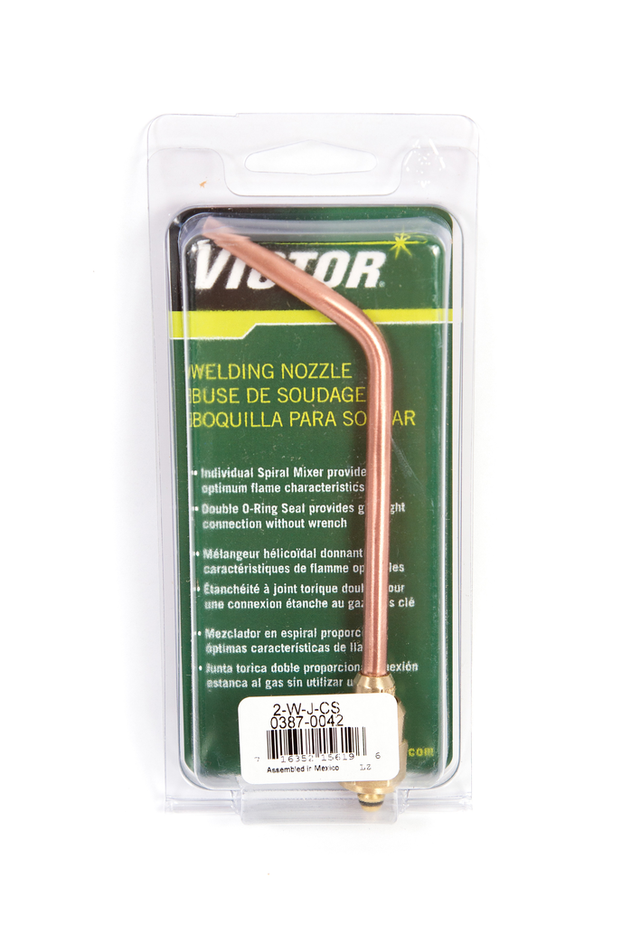 Victor, 0387-0042, Brazing Nozzle, Tip Size 2, Brass/Copper, OxyFuel, J-Series
