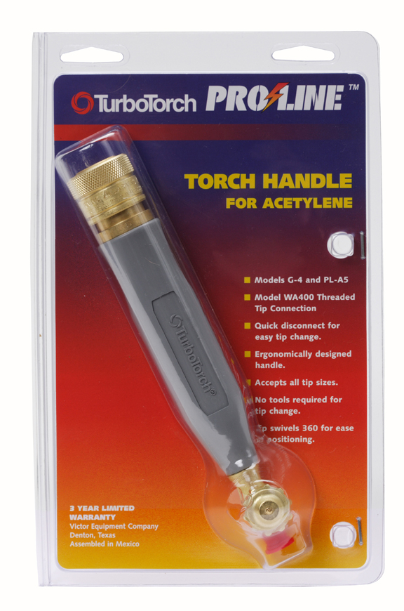 TurboTorch, 0386-0308, Torch Handle, Acetylene, 1.3 in Tip Length, Light Duty