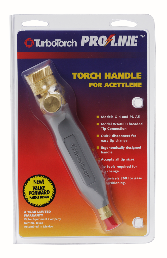 TurboTorch, 0386-0872, Torch Handle, Acetylene, 15 psi, 0.9 in Tip Length